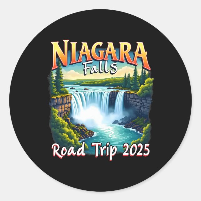 Sticker Rond Niagara Falls Family Vacation Road Trip 2025 Trip (Devant)