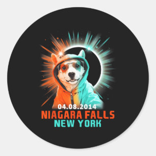 Sticker Rond Niagara Falls New York Total Solar Eclipse 2024