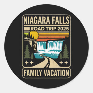 Sticker Rond Niagara Falls Road Trip 2025 Vacances en famille