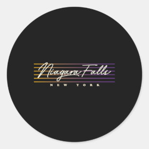 Sticker Rond Niagara Falls Style New York