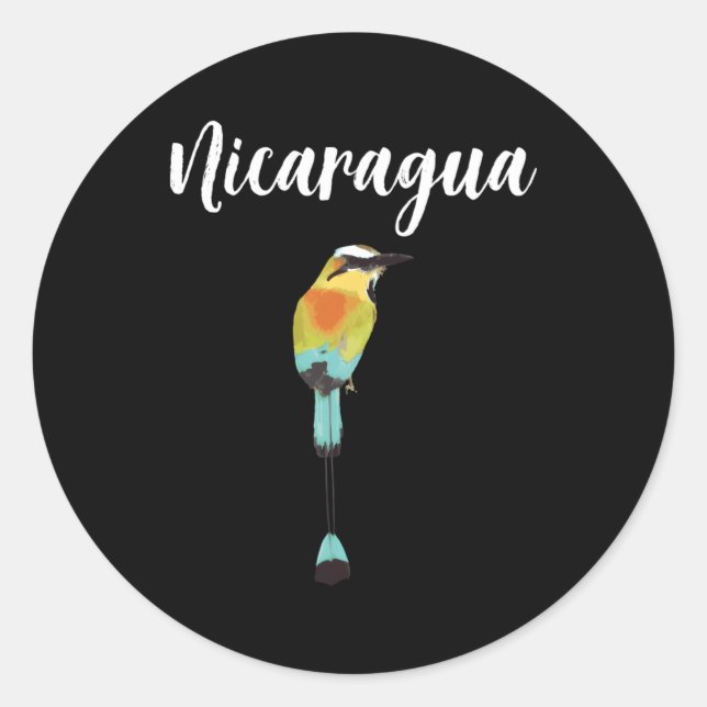 Sticker Rond Nicaragua Guardabarranco Nicaragua Bird Nica Sos (Devant)