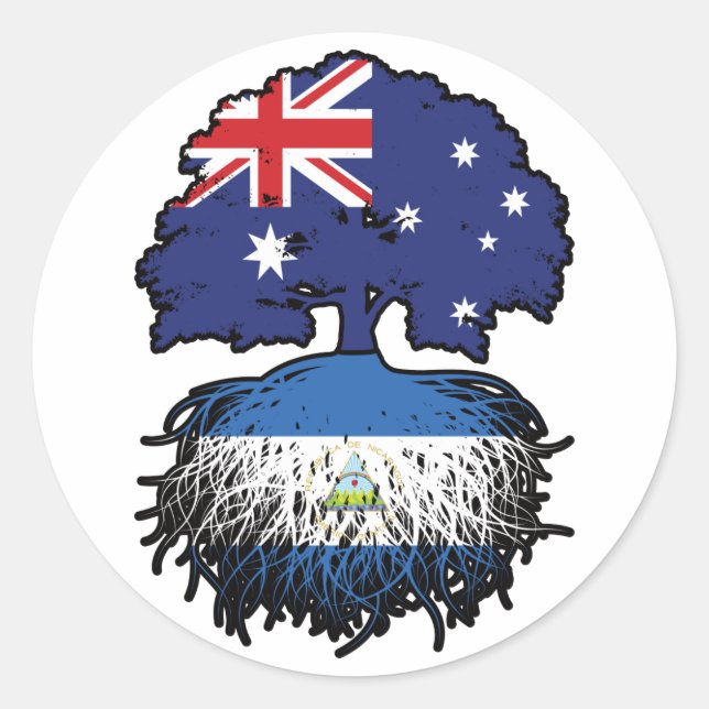 Sticker Rond Nicaragua Nicaragua Australian Tree (Devant)