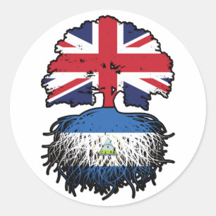 Sticker Rond Nicaragua Nicaragua Colombie-Britannique Drapeau d