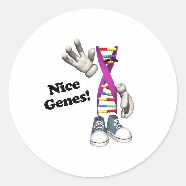 Sticker Rond Nice Genes ADN drôle (Devant)