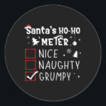 Sticker Rond Nice Naughty Grumpy Christmas List Grumpy Père Noë<br><div class="desc">Nice Naughty Grumpy Liste de Noël Grumpy Santa Claus Drôle</div>