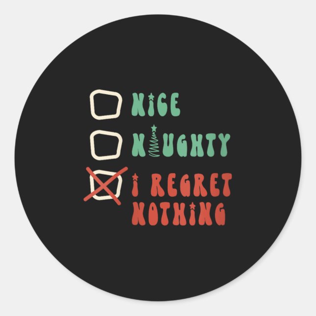 Sticker Rond Nice Naughty I Swear I Tried V-neck  (Devant)