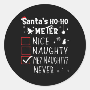 Sticker Rond Nice Naughty Me Naughty Never Christmas Liste 1