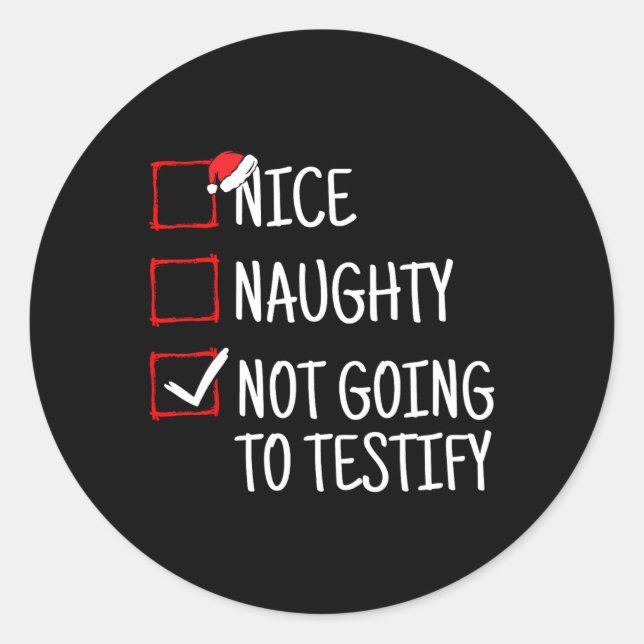 Sticker Rond Nice Naughty Ne Va Pas Tester Funny Noël (Devant)