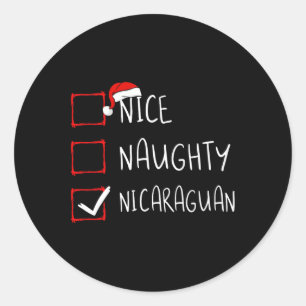 Sticker Rond Nice Naughty Nicaragua Noël Herita Nicaragua