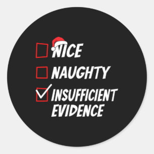 Sticker Rond Nice Naughty Noël Famille Noël Fêtes Pajama Hommes