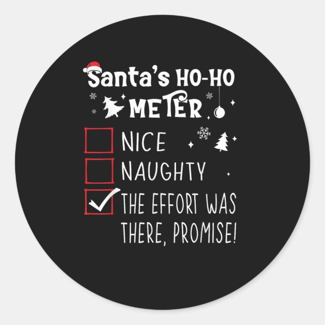 Sticker Rond Nice Naughty The Was There Promise Christmas  (Devant)