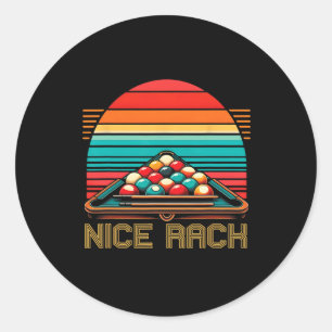 Sticker Rond Nice Rack Funny Billard Lecteur Vintage Pool Bill