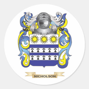 Sticker Rond Nicholson Coat of Arms (Family Crest)