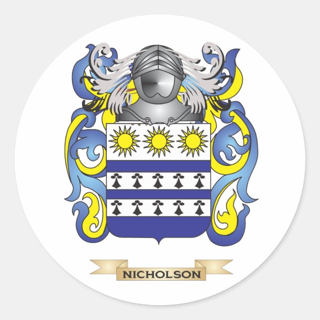 Sticker Rond Nicholson Coat of Arms (Family Crest) (Devant)