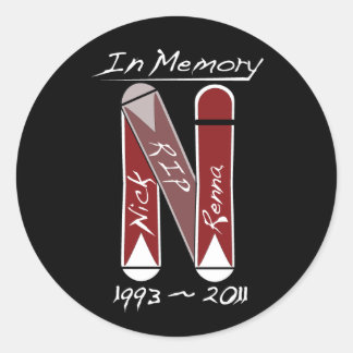 Sticker Rond NickStickerBlackLarge