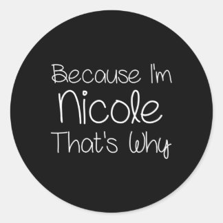 Sticker Rond Nicole Nom personnalisé