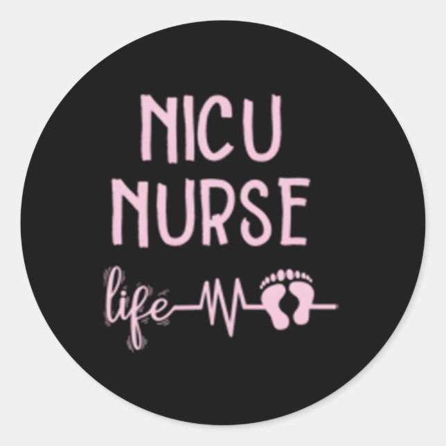 Sticker Rond Nicu Infirmière Main-D'Oeuvre Et Prestation Rn Inf (Devant)