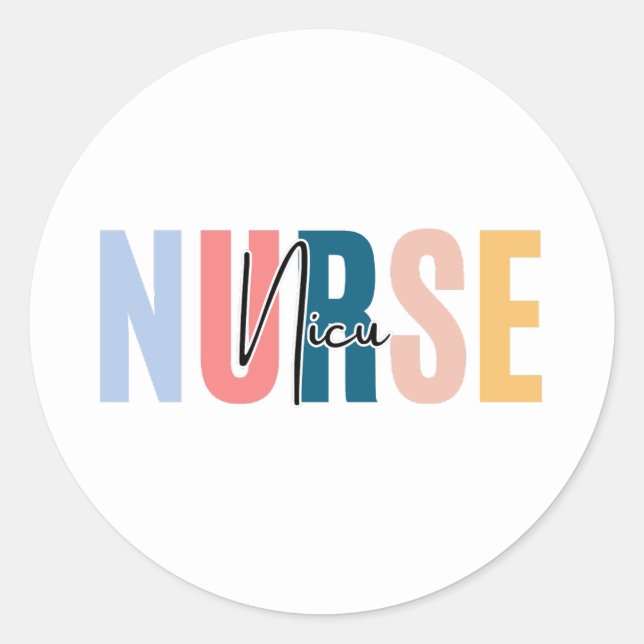 Sticker Rond Nicu Nurse (Devant)