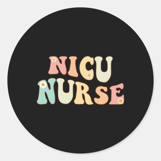 Sticker Rond Nicu Nurse Neonatal Icu Nurse Care Speciali (Devant)
