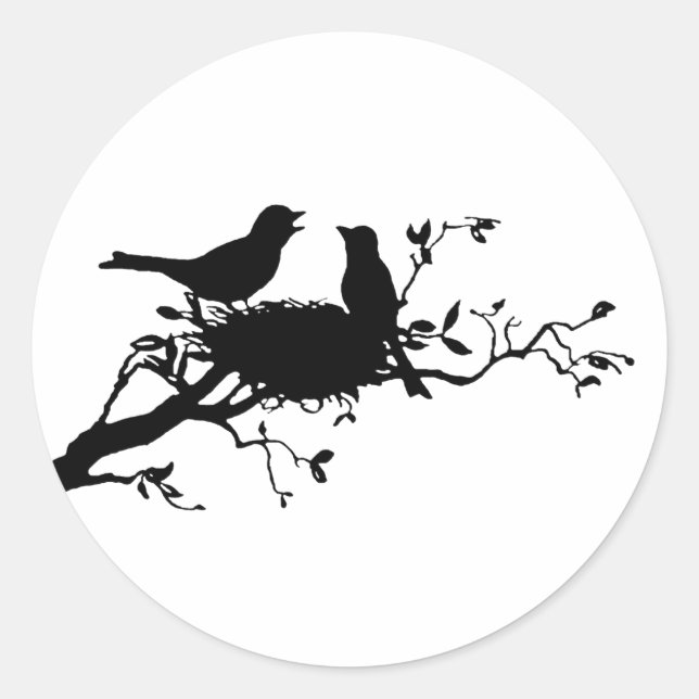 Sticker Rond Nid d'oiseaux (Devant)