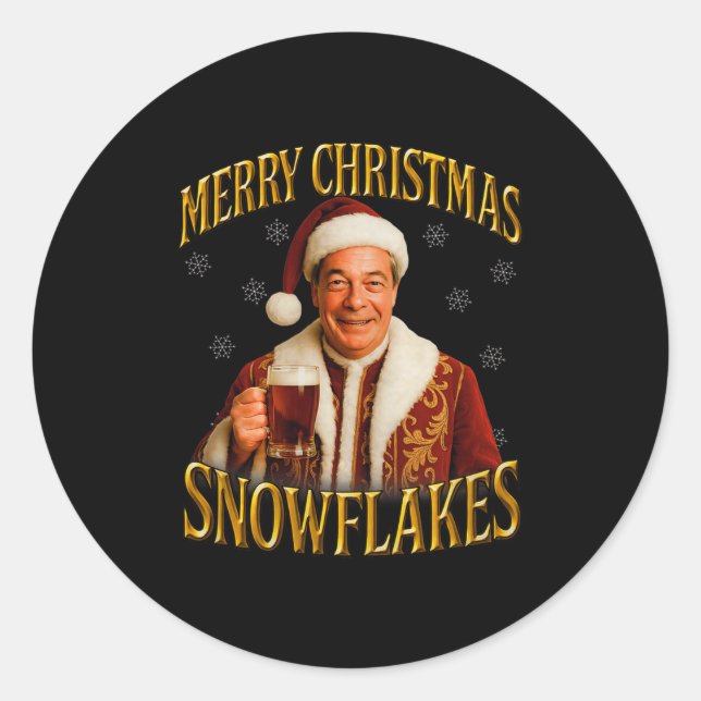 Sticker Rond Nigel Farage Christmas Premium Tri-blend  (Devant)