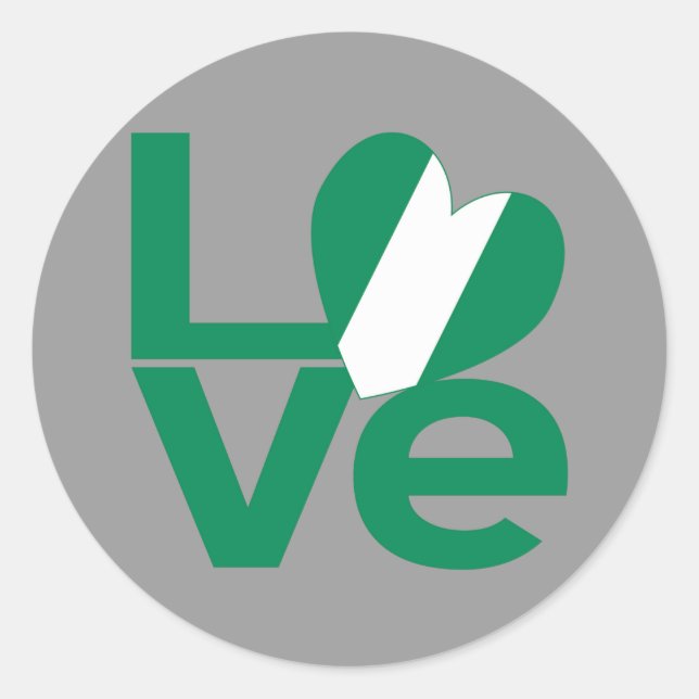 Sticker Rond Nigeria AMOUR Vert (Devant)