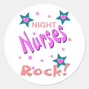 Sticker Rond Night Nurses Rock