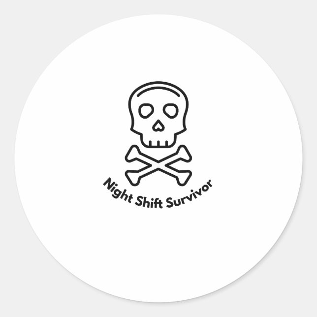 Sticker Rond Night Shift Survivor (Devant)