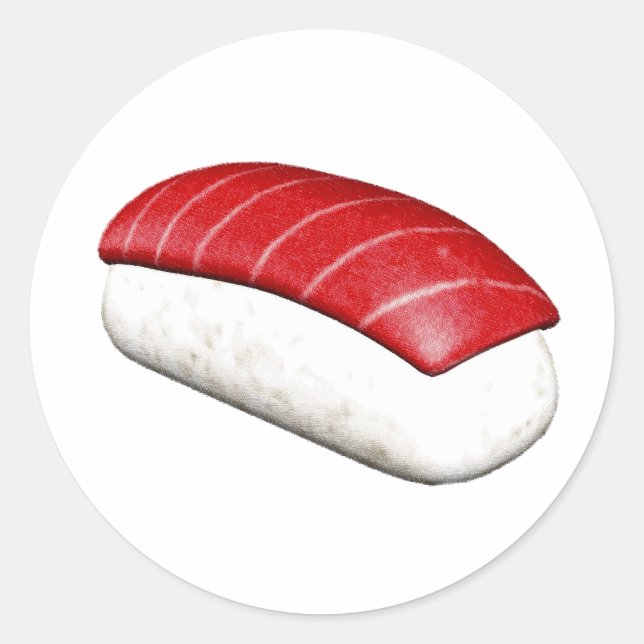 Sticker Rond Nigiri Maguro Sushi (Devant)
