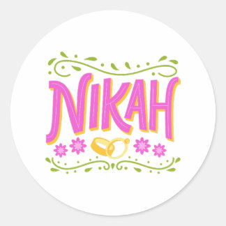 Sticker Rond Nikkah Qubool hai desi célébration mariage joueuse
