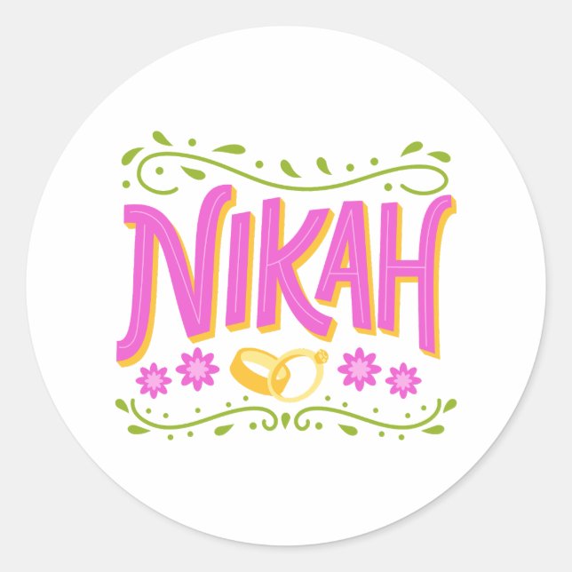 Sticker Rond Nikkah Qubool hai desi célébration mariage joueuse (Devant)
