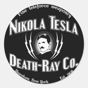 Sticker Rond Nikola Tesla Death-Ray Co.