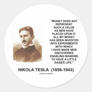 Sticker Rond Nikola Tesla Découvertes de l'optimisation des res