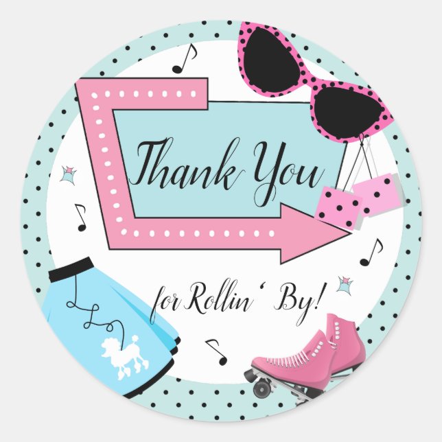 Sticker Rond N'importe quel âge, anniversaire rétro des années  (Devant)