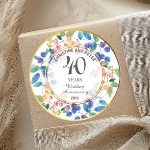 Sticker Rond N'importe quel anniversaire de mariage (40) Baies 