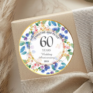Sticker Rond N'importe quel anniversaire de mariage (60) Baies 