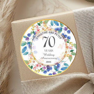 Sticker Rond N'importe quel anniversaire de mariage (70) Baies 
