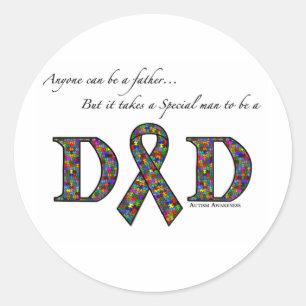 Sticker Rond N'importe qui peut être un autisme de père…