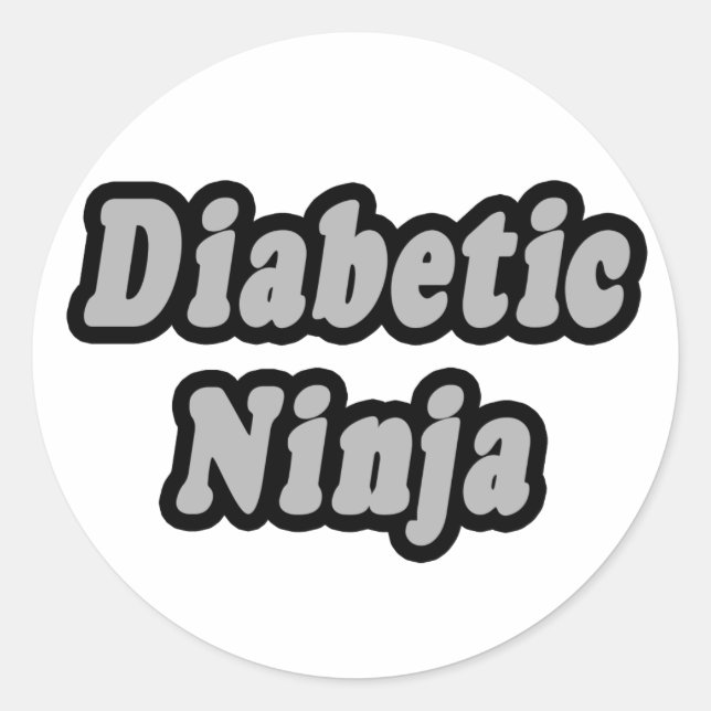 Sticker Rond Ninja diabétique (Devant)