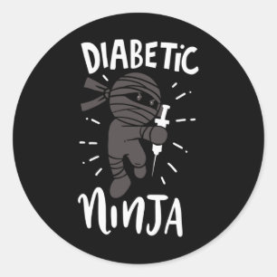 Sticker Rond Ninja diabétique Type 1 Diabète Docteur Diabète Aw