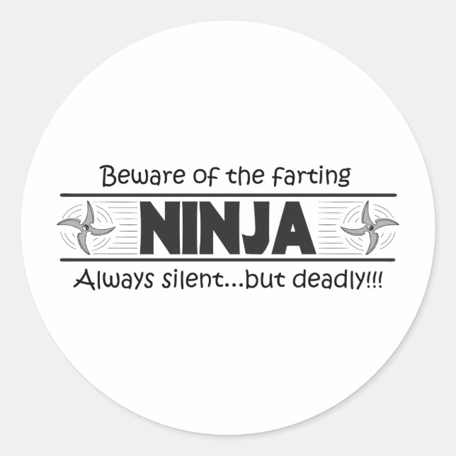 Sticker Rond ninja fart (Devant)