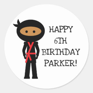 Sticker Rond Ninja fête d'anniversaire faveur autocollant, tein