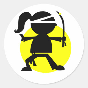 Sticker Rond Ninja Girl