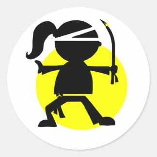 Sticker Rond Ninja Girl