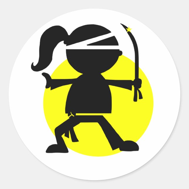 Sticker Rond Ninja Girl (Devant)