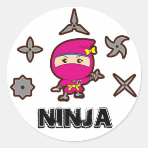 Sticker Rond Ninja Girl