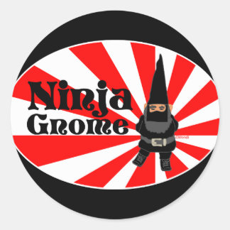 Sticker Rond Ninja Gnome