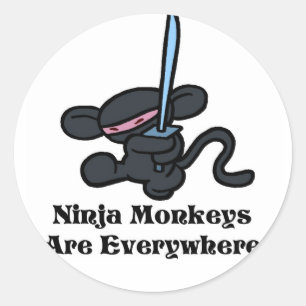 Sticker Rond Ninja noir