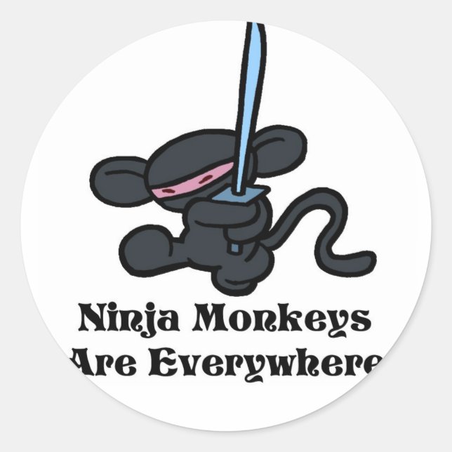 Sticker Rond Ninja noir (Devant)
