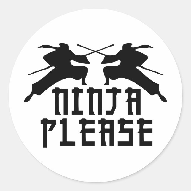 Sticker Rond Ninja S'Il Vous Plaît ! (Devant)